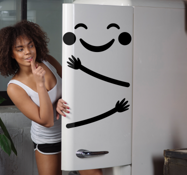 šťastný emoji nasycený lednička zábal - TenStickers