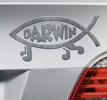 Stříbrné rybí auto nálepka - TenStickers