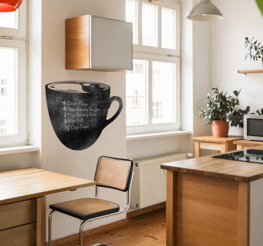 Tasse kávy Černá nálepka na kartě - TenStickers
