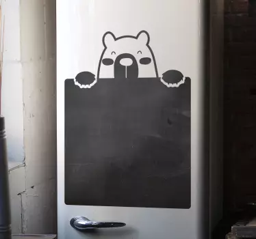 Teddy bear blackboard notepad write on obtisk - TenStickers