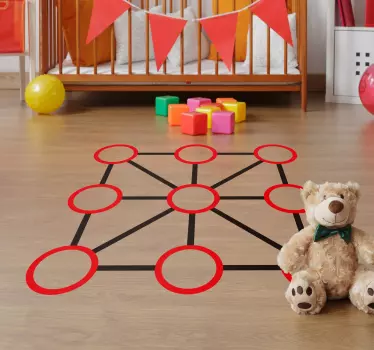 Tic tac toe vinyl nálepka podlahové dlaždice - TenStickers