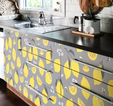 Tropické citronové obtisky pro nábytek - TenStickers