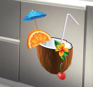 Tropický kokosový koktejl obtisk - TenStickers