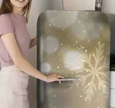 Vánoční vločky lesklý efekt lednička zábal - TenStickers