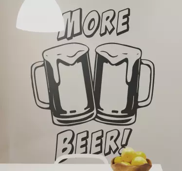 Více pivních sklenic pije samolepku na zeď - TenStickers