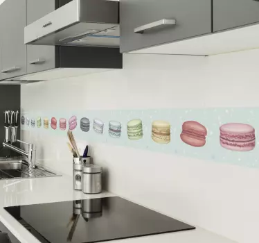 Vícebarevné macaroons border sticker - TenStickers