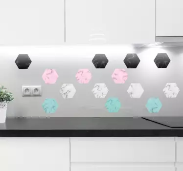 Vícebarevné samolepky na zeď z mramoru - TenStickers