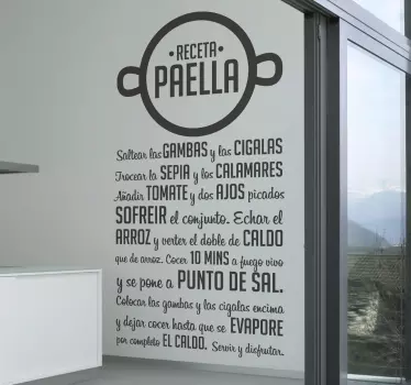 Vinilo decorativo receta paella Zvířecí nálepka - TenStickers