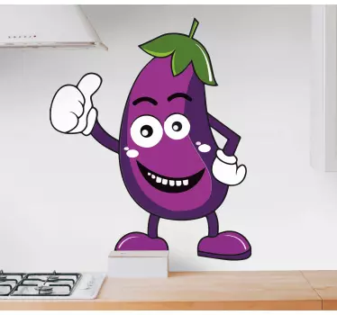 Vtipné kreslené kuchyňské samolepky s lilkem - TenStickers