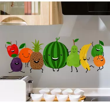 Vtipné usmívající se ovoce kuchyňská nálepka - TenStickers