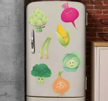 Vtipné zeleninové postavy obtisky lednice - TenStickers