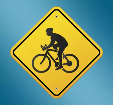 Výstražná značka cyklista - TenStickers