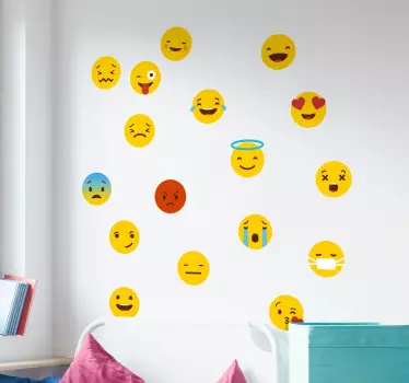 Whatsapp emoji nálepky na stěnu - TenStickers