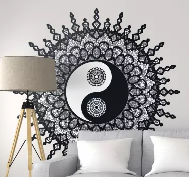 Ying yang paisley nálepka na zeď - TenStickers