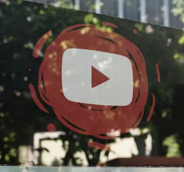 Youtube nakreslené logo okenní obtisk - TenStickers