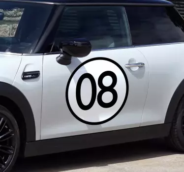 Zaokrouhlené číslo Auto nálepka - TenStickers