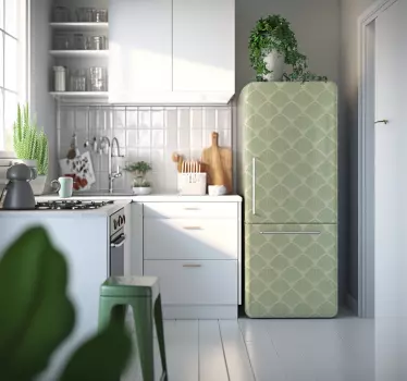 Zelený geometrický Nálepka lednice - TenStickers