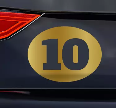 Zlatá čísla samolepka na auto - TenStickers