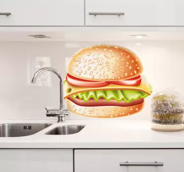Zlatý hamburger sendvič obtisk - TenStickers