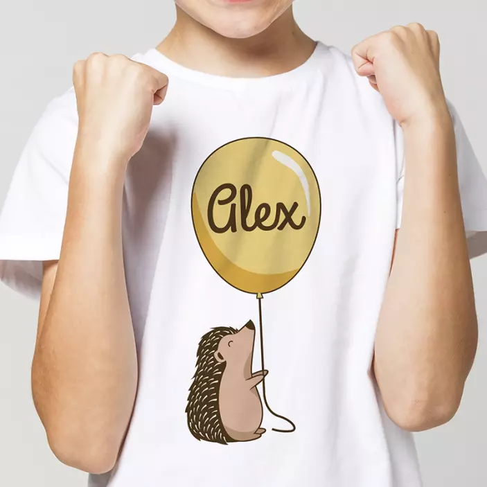 Dikobraz s ballonem a jménem tričko - TenStickers