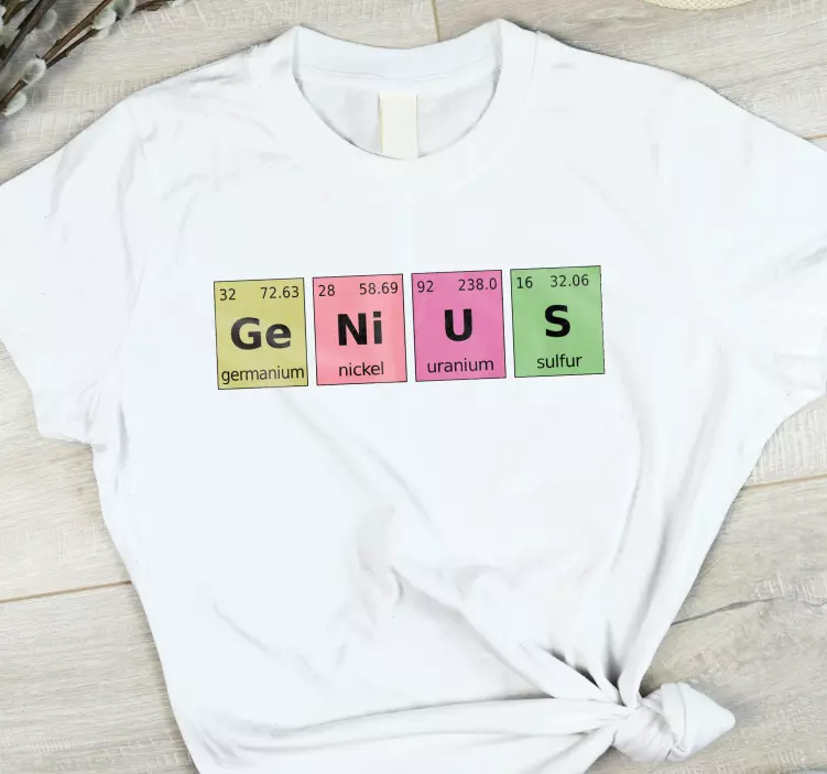 Geniální chemický prvek slovo vlastní tričko - TenStickers