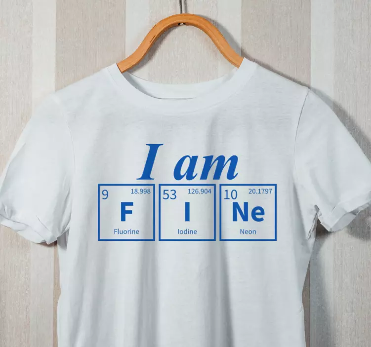 Jsem jemný chemický prvek slovo vlastní tričko - TenStickers
