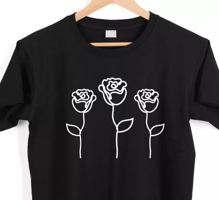 Minimalistické růže ilustrace vlastní tričko - TenStickers