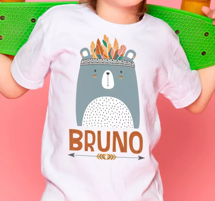 Modrý medvěd s přizpůsobitelnými tričky se jménem - TenStickers