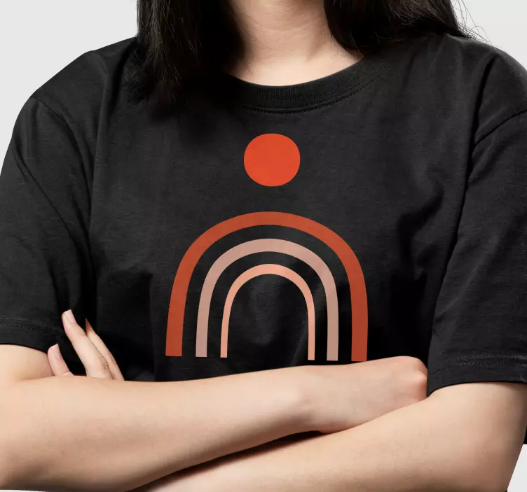 Retro duha se sluncem Tričko - TenStickers