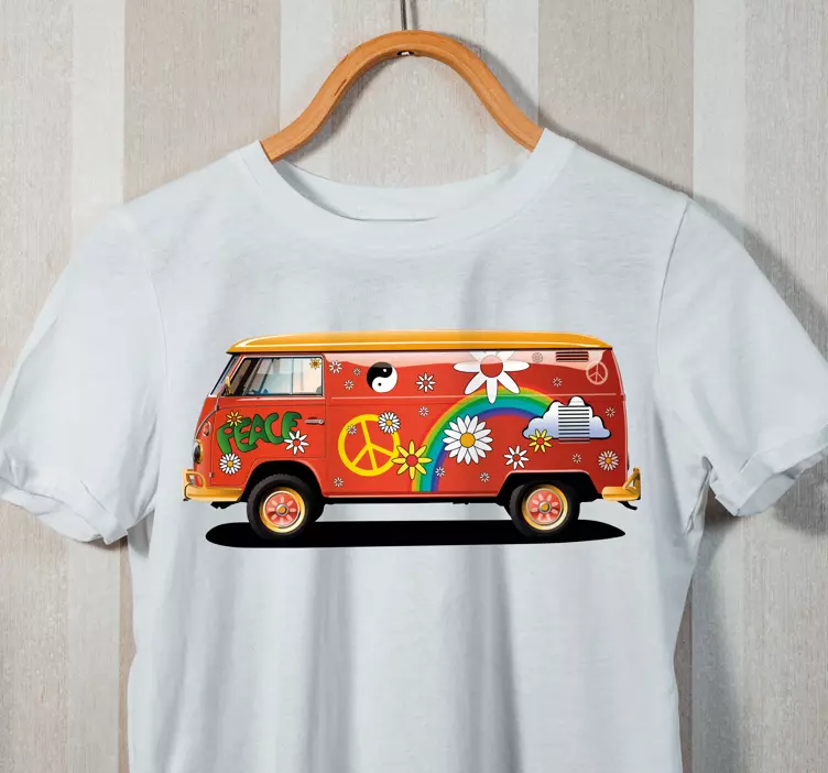 Retro hippie van vlastní tričko - TenStickers