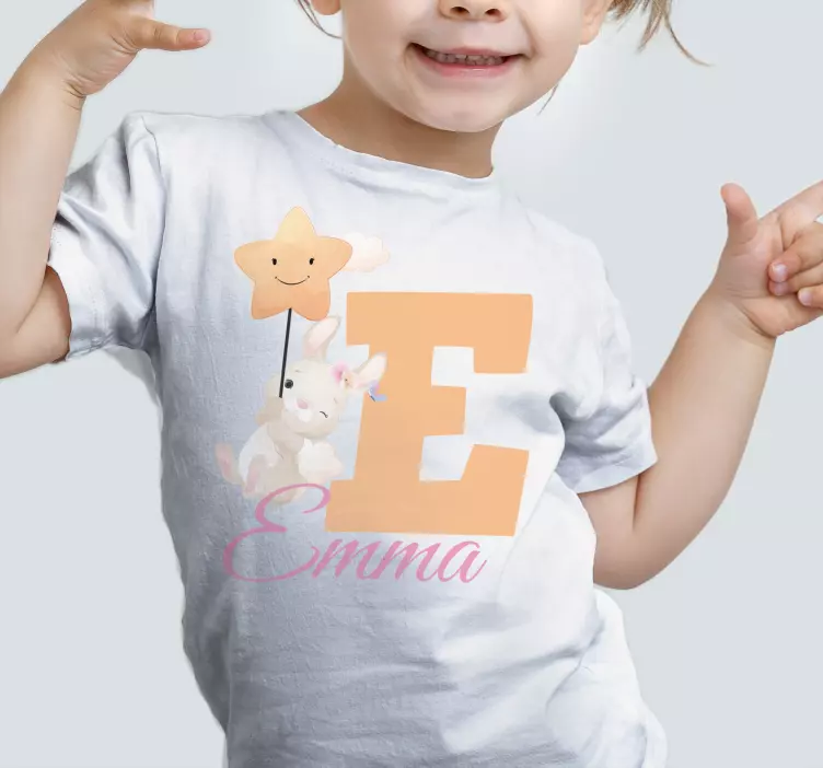 Roztomilá zvířátka zajíček se jménem dětské košile - TenStickers