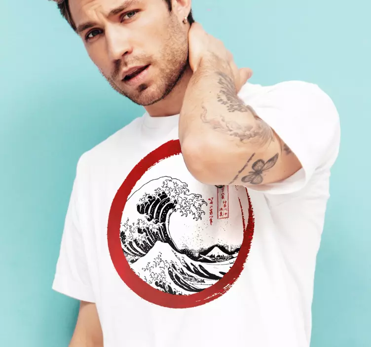 Velká vlna kanagawa zakázkových triček - TenStickers