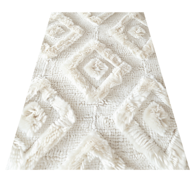 Diamantový vzor Bílý vinylový koberec - TenStickers