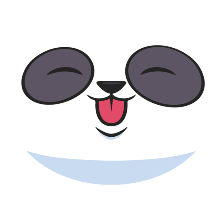 Tvář pandy Bílý vinylový koberec - TenStickers