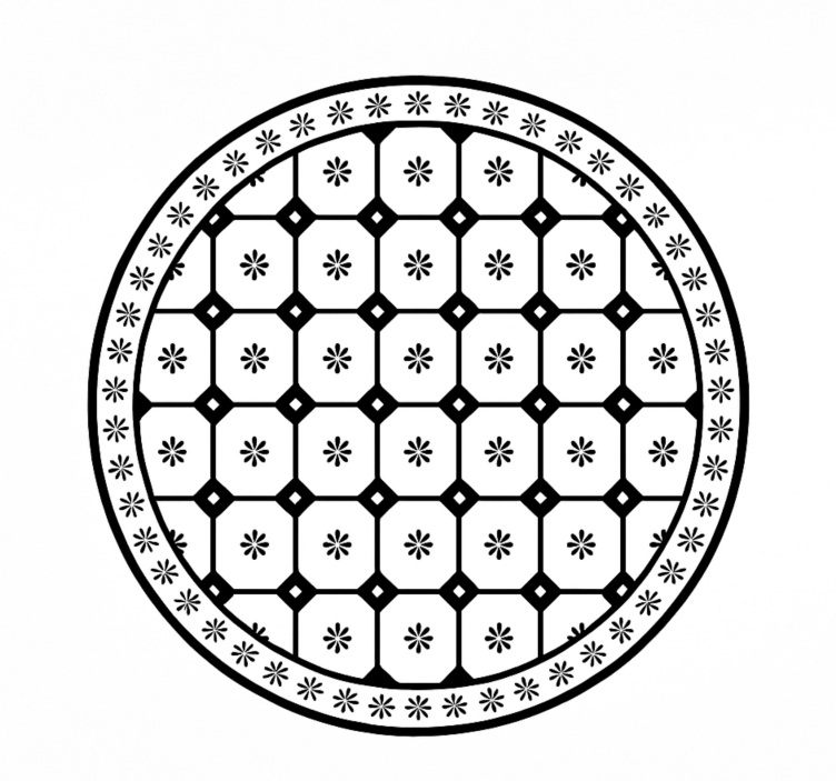 černobílý dlaždicový vzor Vinylový koberec v jídelně - TenStickers