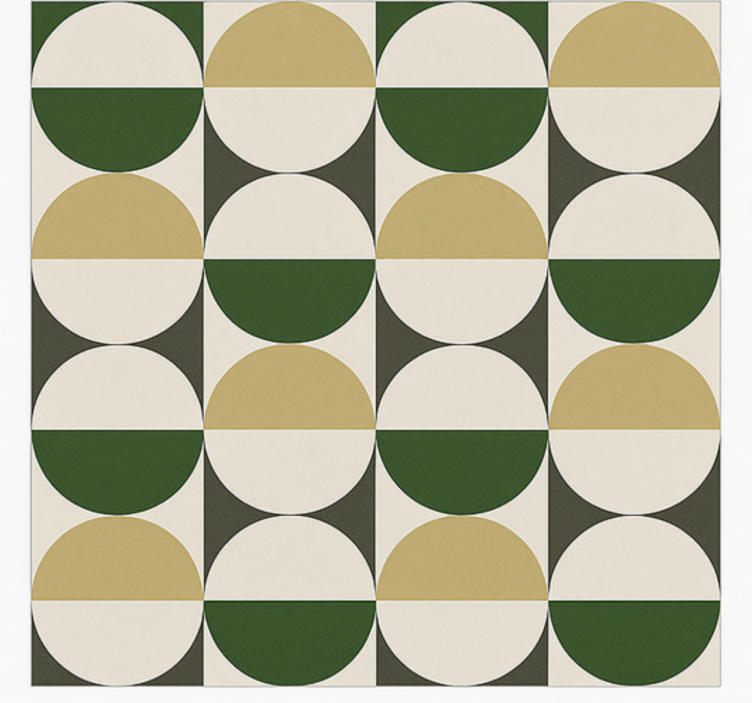 Kruhový vzor z poloviny století Vinylový koberec v jídelně - TenStickers