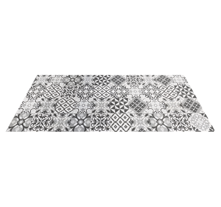 šedá vytvořená Vinylový koberec s efektem dlaždic - TenStickers