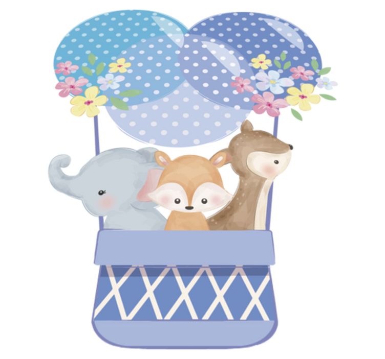 Zvířecí vinylový koberec s balónky a zvířaty - TenStickers