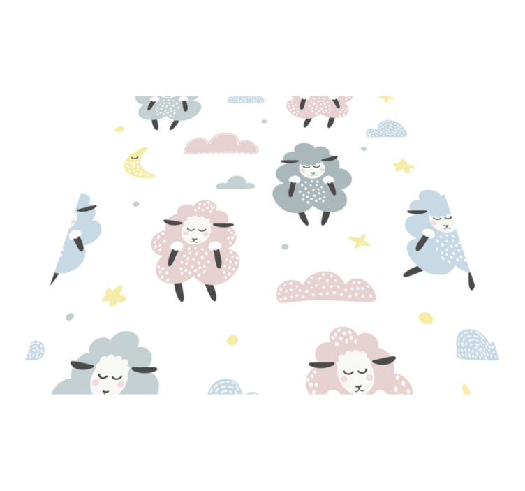 Zvířecí vinylový koberec s motivem oveček pro děti - TenStickers