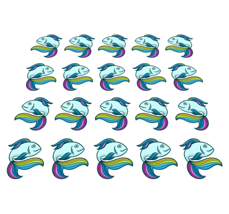 Zvířecí vinylový koberec modrá neonová ryba - TenStickers