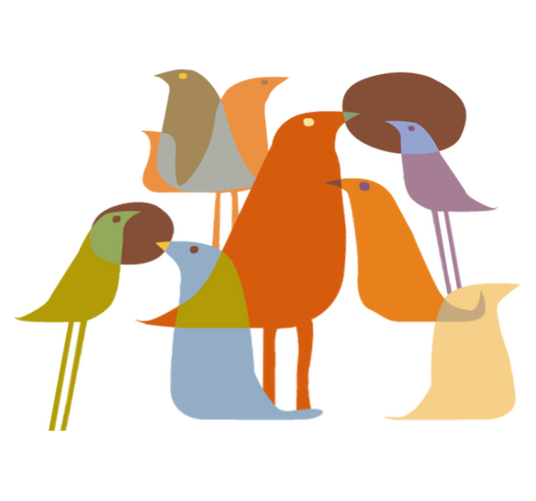 Zvířecí vinylový koberec v minimalistickém stylu ptáků - TenStickers