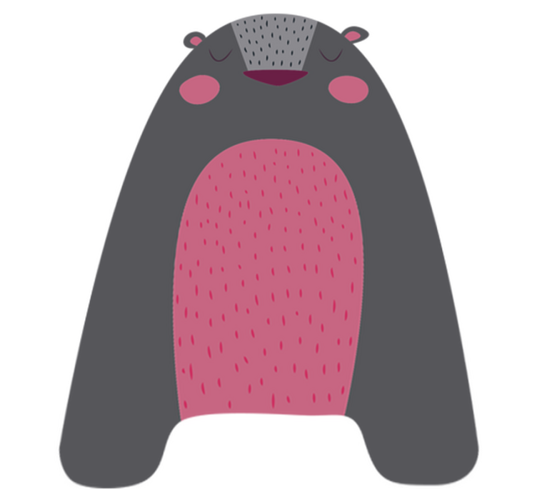 Zvířecí vinylový koberec šedý medvěd pro děti - TenStickers