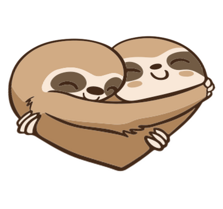 Zvířecí vinylový koberec srdce lenochoda - TenStickers