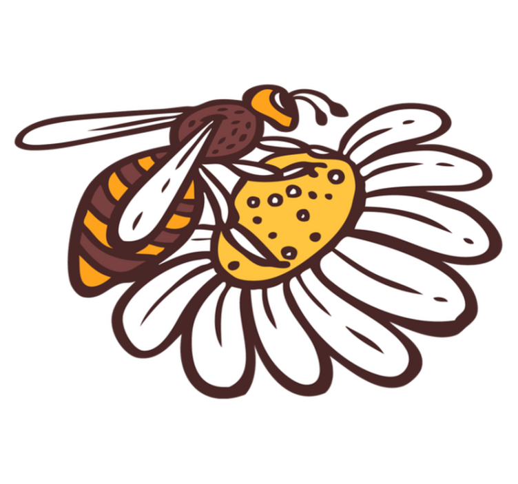 Zvířecí vinylový koberec včela na květu - TenStickers