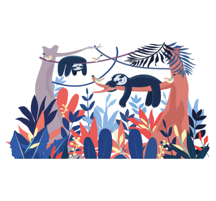 Zvířecí vinylový koberec s hravými lenochody - TenStickers