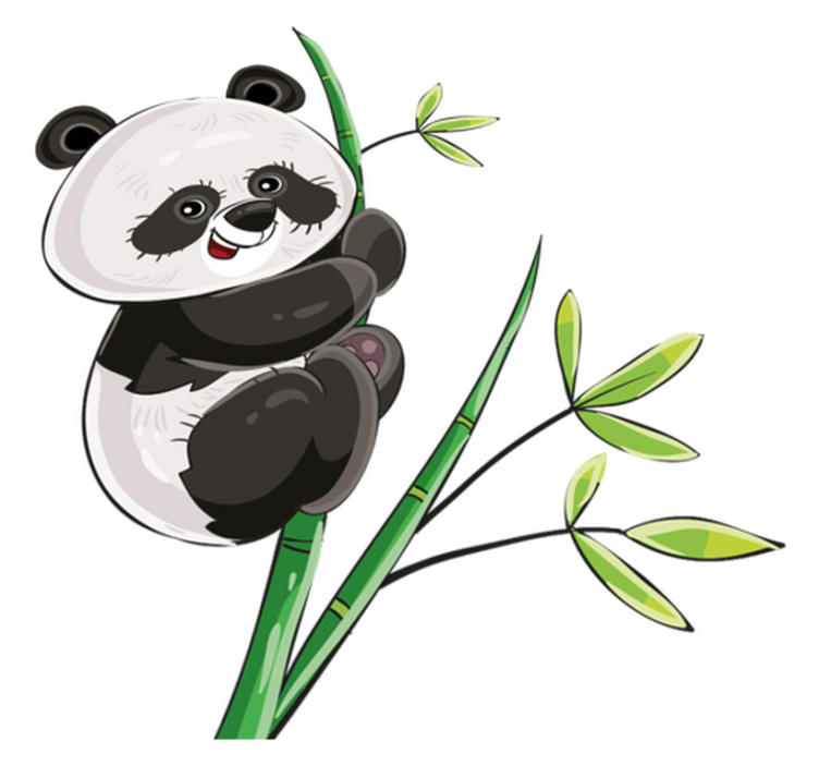 Zvířecí vinylový koberec panda na bambusu - TenStickers