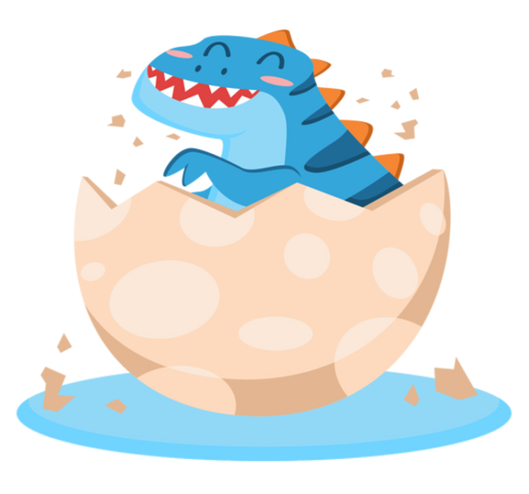 Zvířecí vinylový koberec Šťastné mládě dinosaura - TenStickers