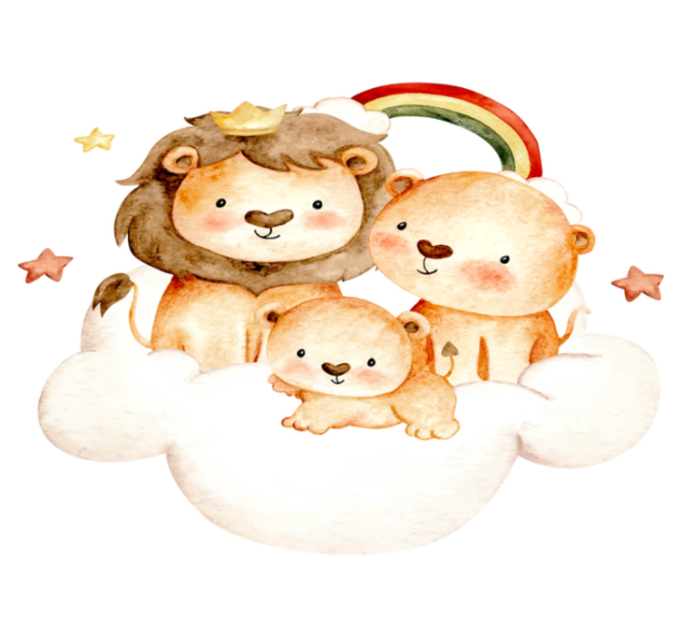 Zvířecí vinylový koberec s miminky a hvězdami - TenStickers