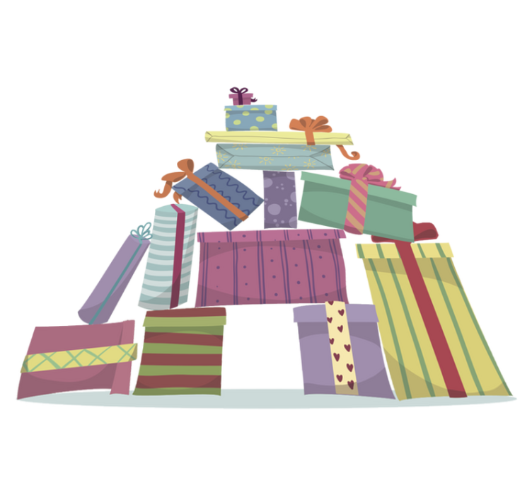 Vinylový koberec vánoce hromada dárků - TenStickers