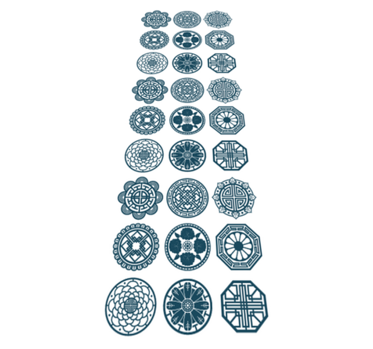 Geometrický vinylový koberec korejské tvary - TenStickers